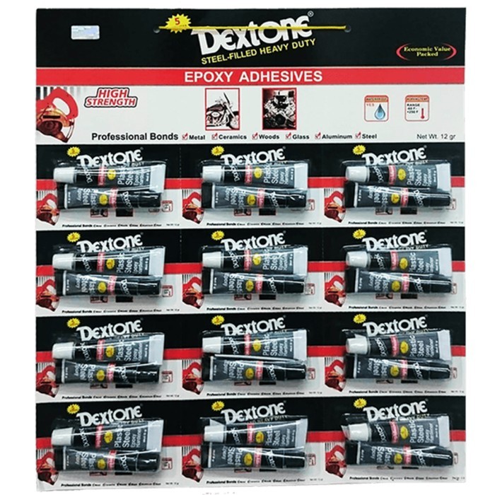 

Lem Besi Dextone 5 Menit Eco Pack 12gr X 12pcs / DEXTONE 5 Min Ecopack 12GR Lem Besi Heavy Duty Epoxy