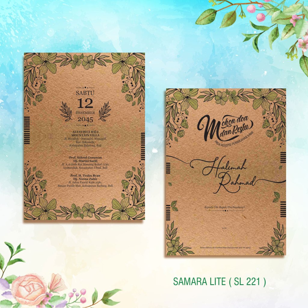 Blangko Undangan Nikah SAMARA LITE SL-221 I HARGA PERLEMBAR I