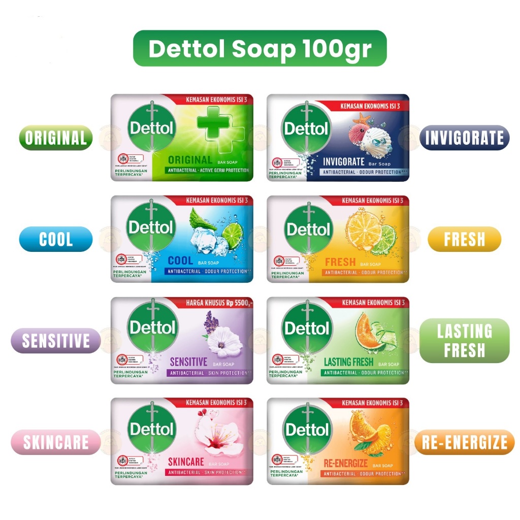 DETTOL SABUN MANDI BATANG Anti Bakteri Sabun Batang Sabun Mandi Antibacterial Sabun dettol  100 gr