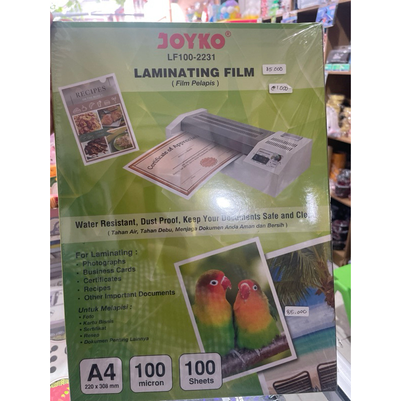 

KERTAS laminating Film Merk Joyko size A4