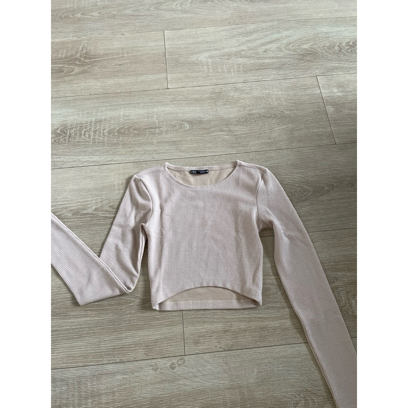 zara long sleeve crop top