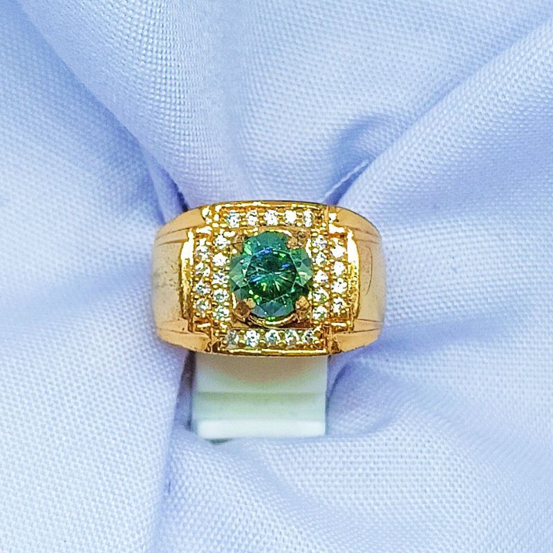 Cincin Green Moissanite 7mm