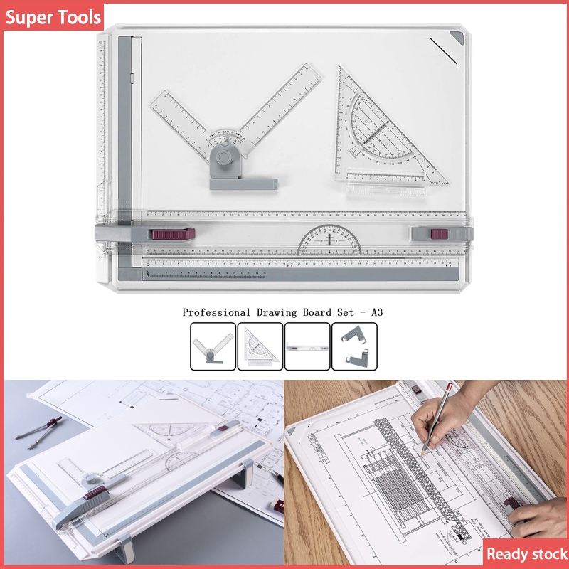 

[ready stock]A3 Professional Drawing Board Terpercaya Meja Gambar Arsitek A3 Free Rotrin Isograph Rapido Promo