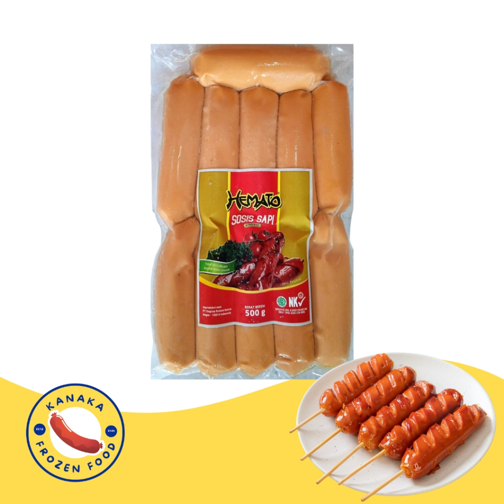 

Hemato sosis sapi bakar mini 500 gram kanaka frozen food