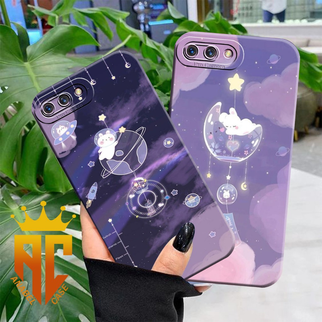 CASE OPPO A3S/ REALME C1/ OPPO F1S/ OPPO A59 Motif Purple Bear Walpaper Cute - Case Walpaper Ungu - 