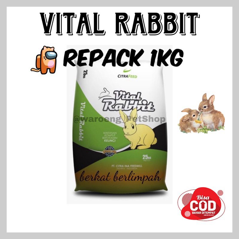 Pelet Kelinci Vital Rabbit CitraFeed 1kg Makanan Kelinci Vital Rabbit Pakan Kelinci Vital Rabbit Mai