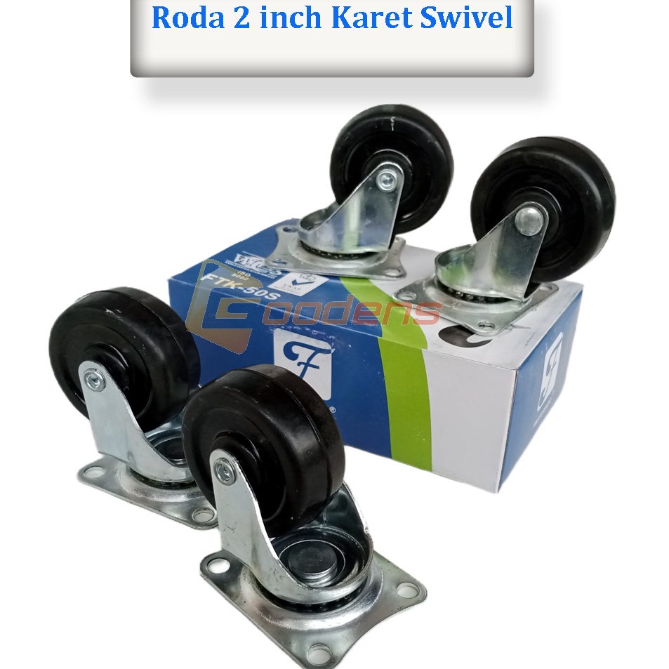 Cepat laku Roda Karet 2 Inch Hidup Roda Caster Roda Gepeng