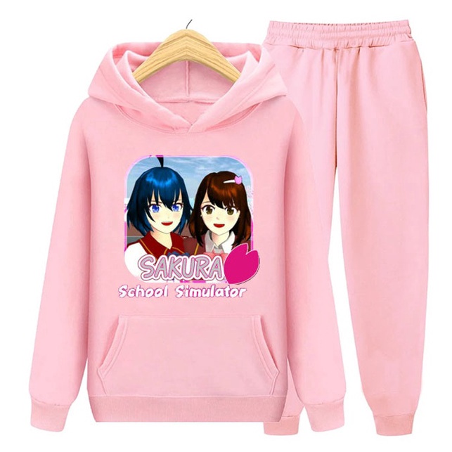 Kirim Cepat  YMF  Setelan Sweater Hoodie Sakura School Simulator  AnakRemaja  SET Hoodie  Sakura Sch
