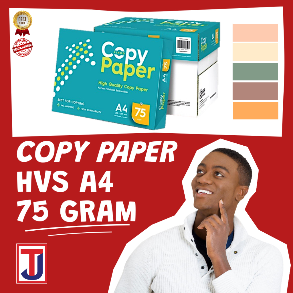 

KERTAS HVS / KERTAS FOTOKOPI 75 GRAM A4/F4 MEREK COPY PAPER / ZAP ISI 500 LEMBAR
