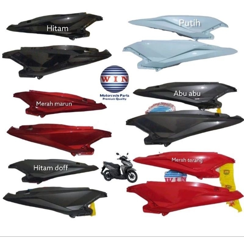 cover body belakang vario 125 150 led old k59 putih hitam merah marun hitam doff abu abu merah cokla