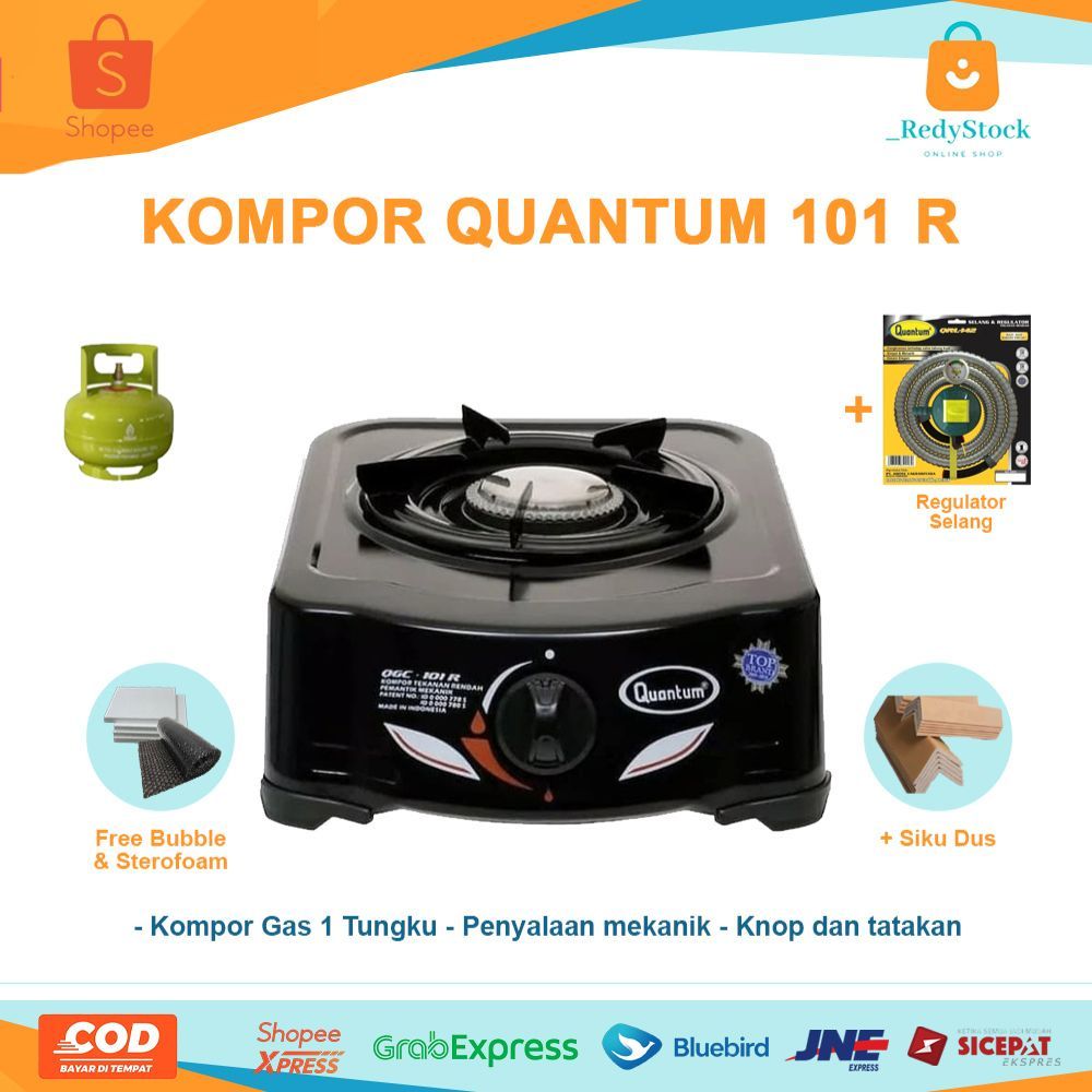 QUANTUM QGC-101R Kompor Gas 1 Tungku NEWW KOMPOR GAS QUANTUM 1 TUNGKU QGC 101R KOMPOR GAS QUANTUM 1 