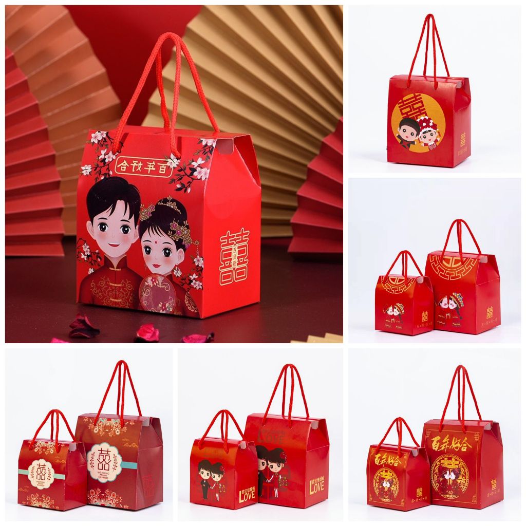 

(Gucin) Paperbag Handuk Teapai Phangteh Goodie bag Sangjit Tingjing Goodie Bag Souvenir Pernikahan Sangjit Kotak Handuk Sedang