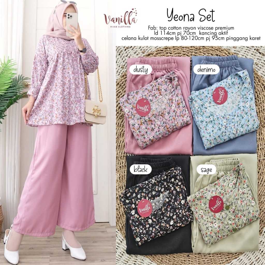 [LD 114] YEONA SET WANITA KULOT PESTA CASUAL MEWAH KONDANGAN ORI BY VANILLA
