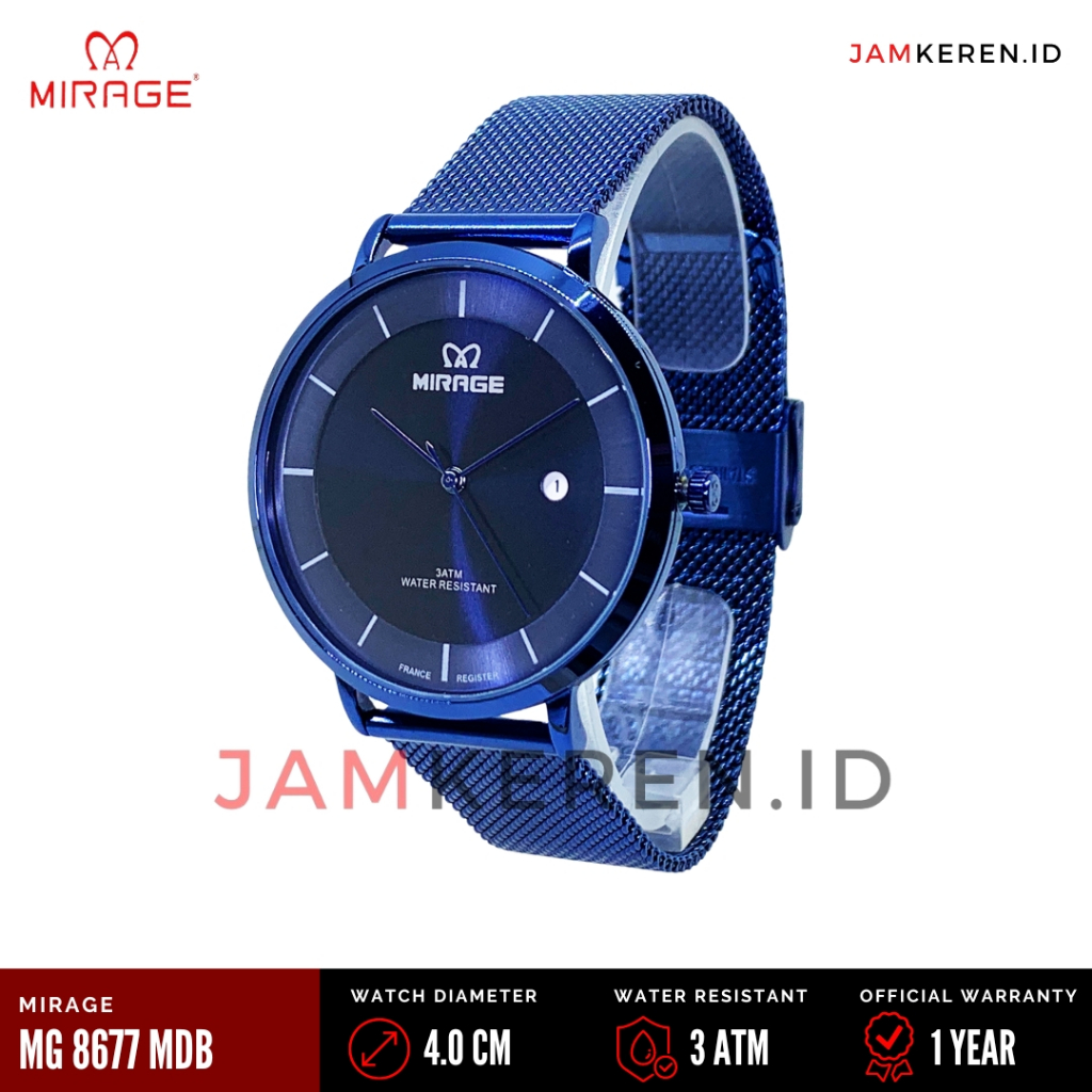 Jam Tangan Pria - Mirage - Jam Tangan Mirage Pria 8677 MD Stainless Steel Original Garansi Resmi