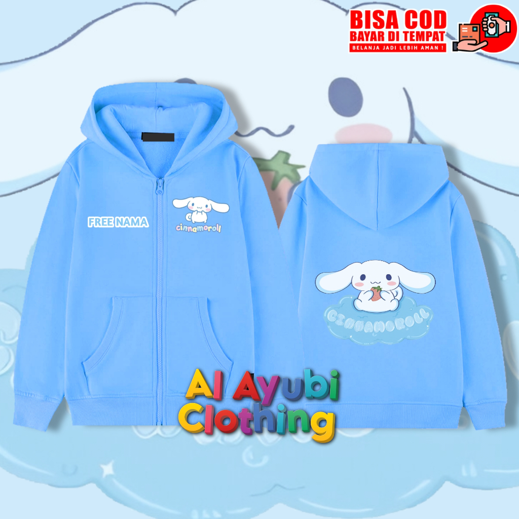 Jaket Anak Cinnamoroll Perempuan / Jaket Resleting Anak CINNAMOROLL Free Nama
