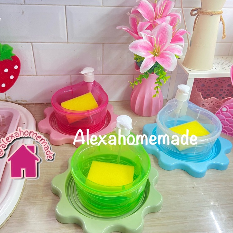 TEMPAT SABUN CUCI PIRING VIRAL UNIK pink putih hijau