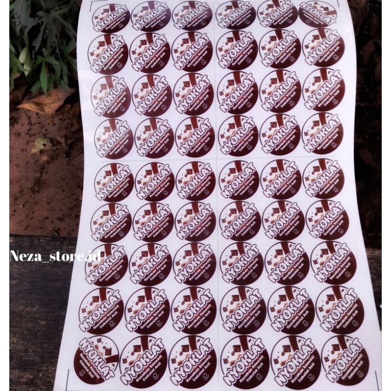 

sticker label cup nyoklat