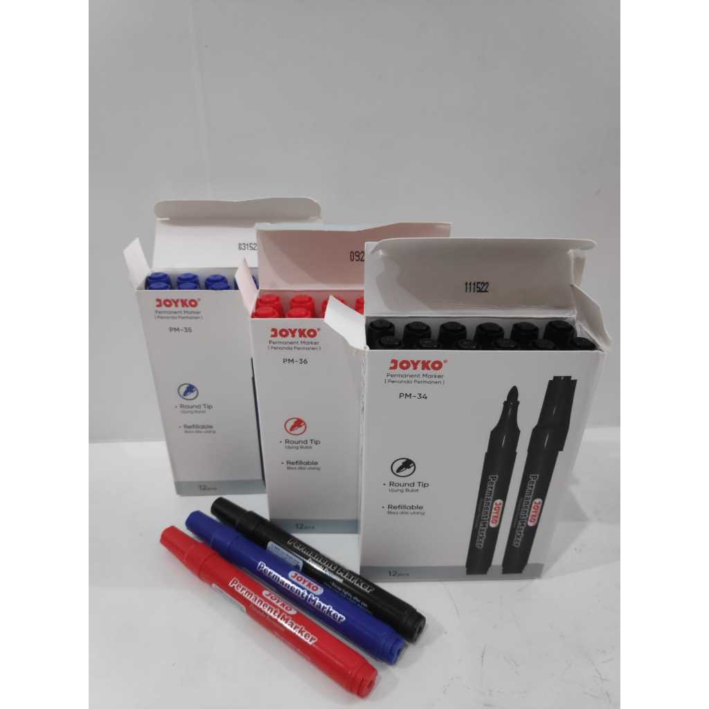 

spidol permanen marker joyko pm 34 35 36 bisa di refill