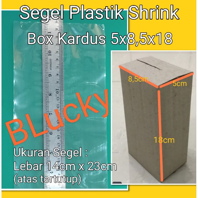 

50pcs Segel Plastik Shrink Lebar 14cmx23cm Atas Tertutup Lurus Utk Box Kardus 5x8,5x18