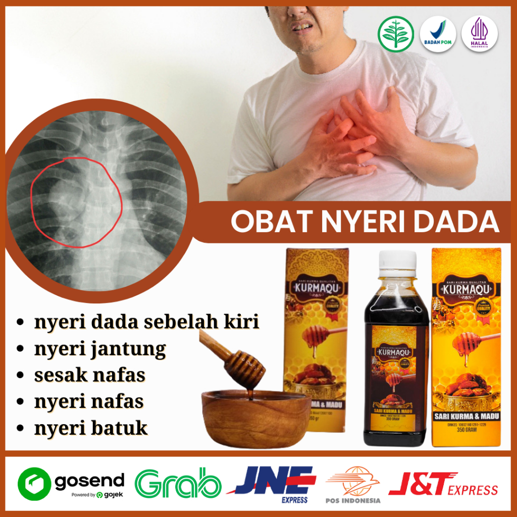 Obat Dada Nyeri, Sakit Dada, Jantung, Sesak Nafas  Terlaris Madu & Sari Kurma Di SOLO Bisa COD