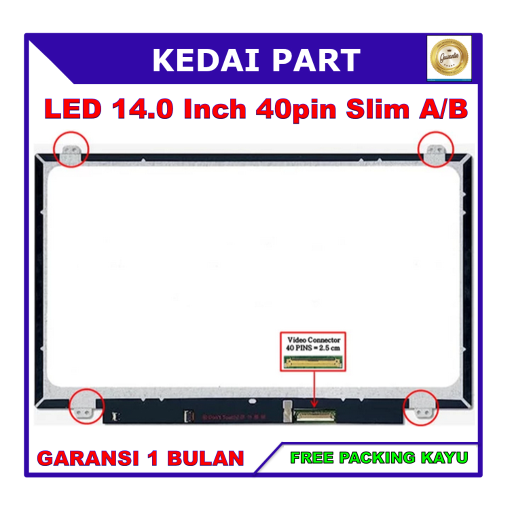 LED LCD ASUS  X453 X453M X453MA X453MA-VX X453MA-WX 14.0 14 Inch 40 Pin 40pin Slim Tipis HD Bracket 