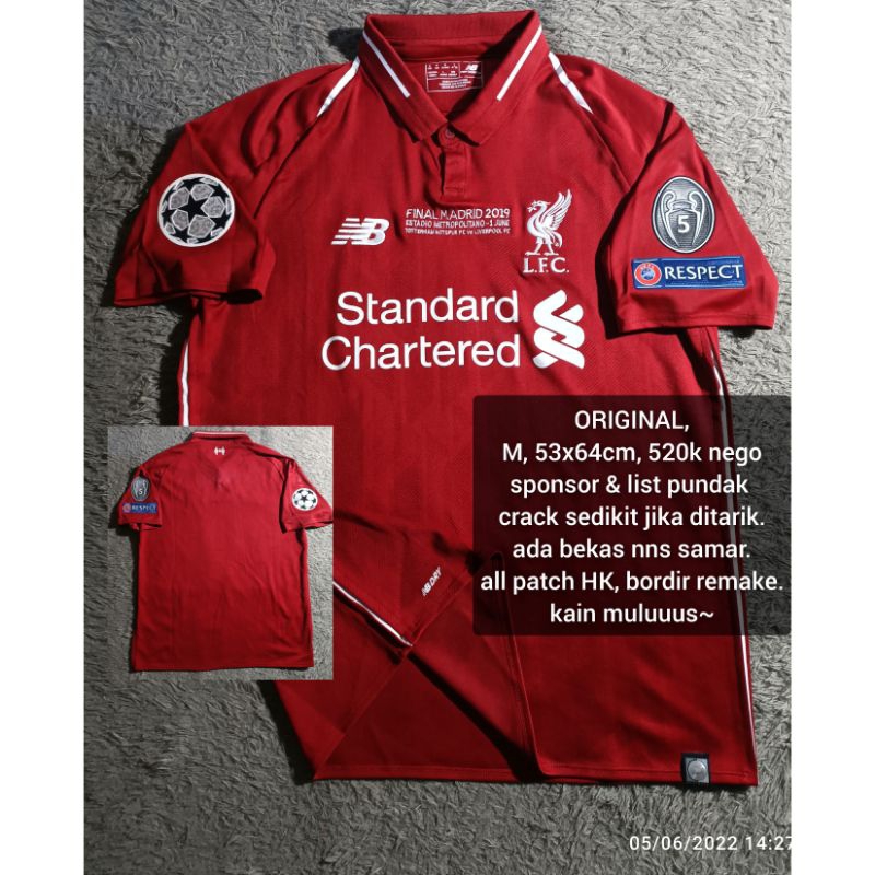 jersey liverpool juara UCL 2019 original size M