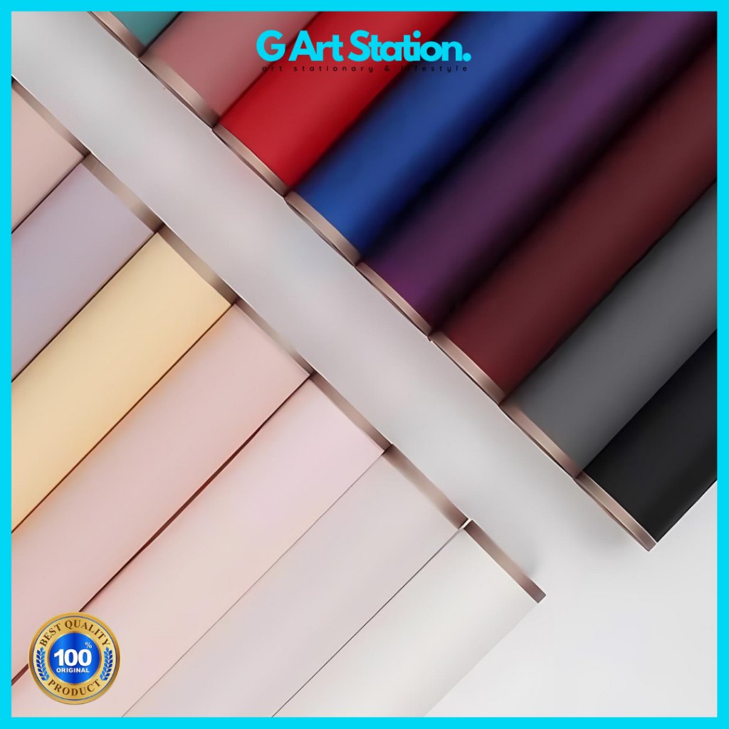 

iDk90 [ 1 PACK ] Kertas Flower Wrapping List Line Gold Flower Wrap Paper Cellophane / Kertas Buket