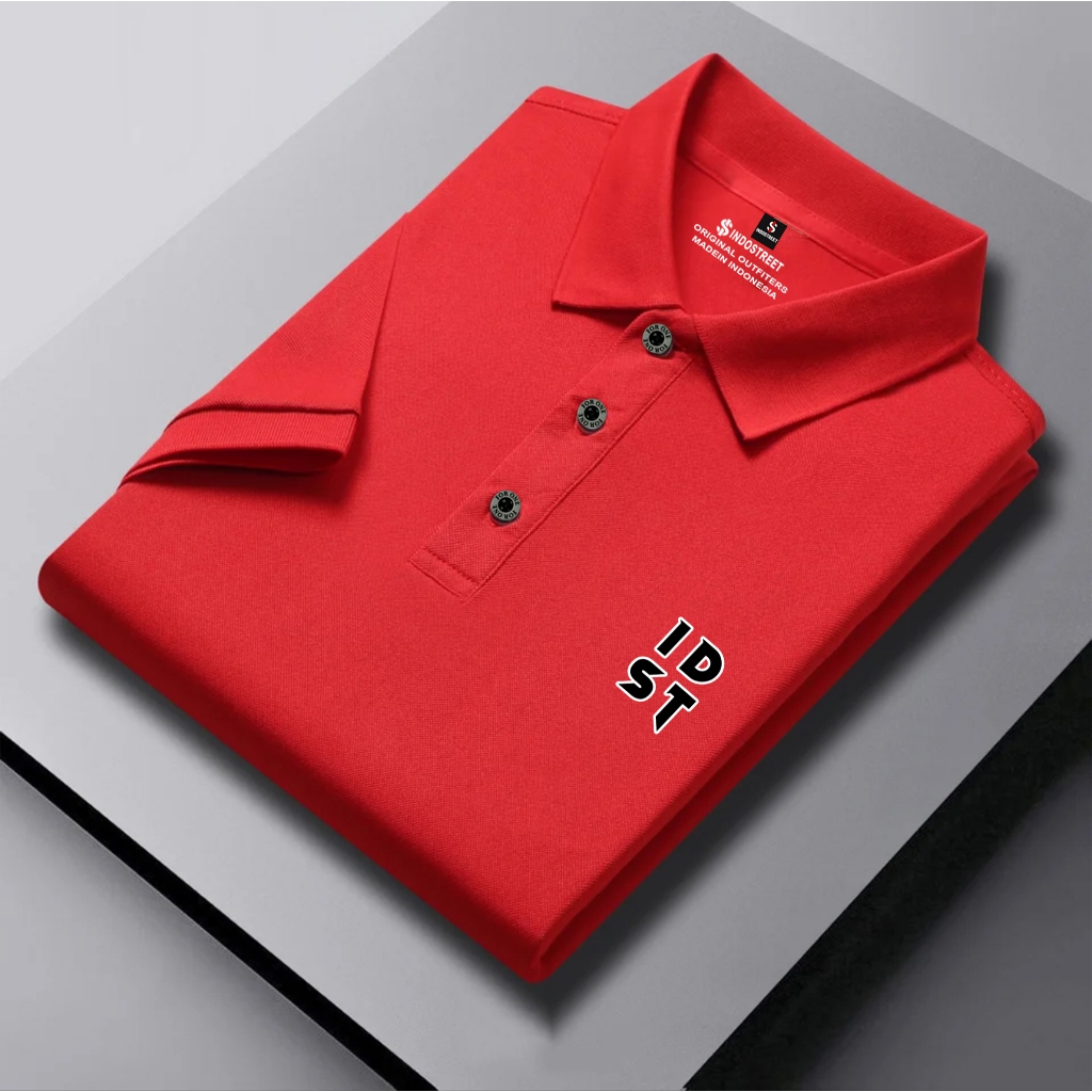 Indostreet - Kaos Polo Idst Shirt Lengan Pendek Polos Unisex Aadc