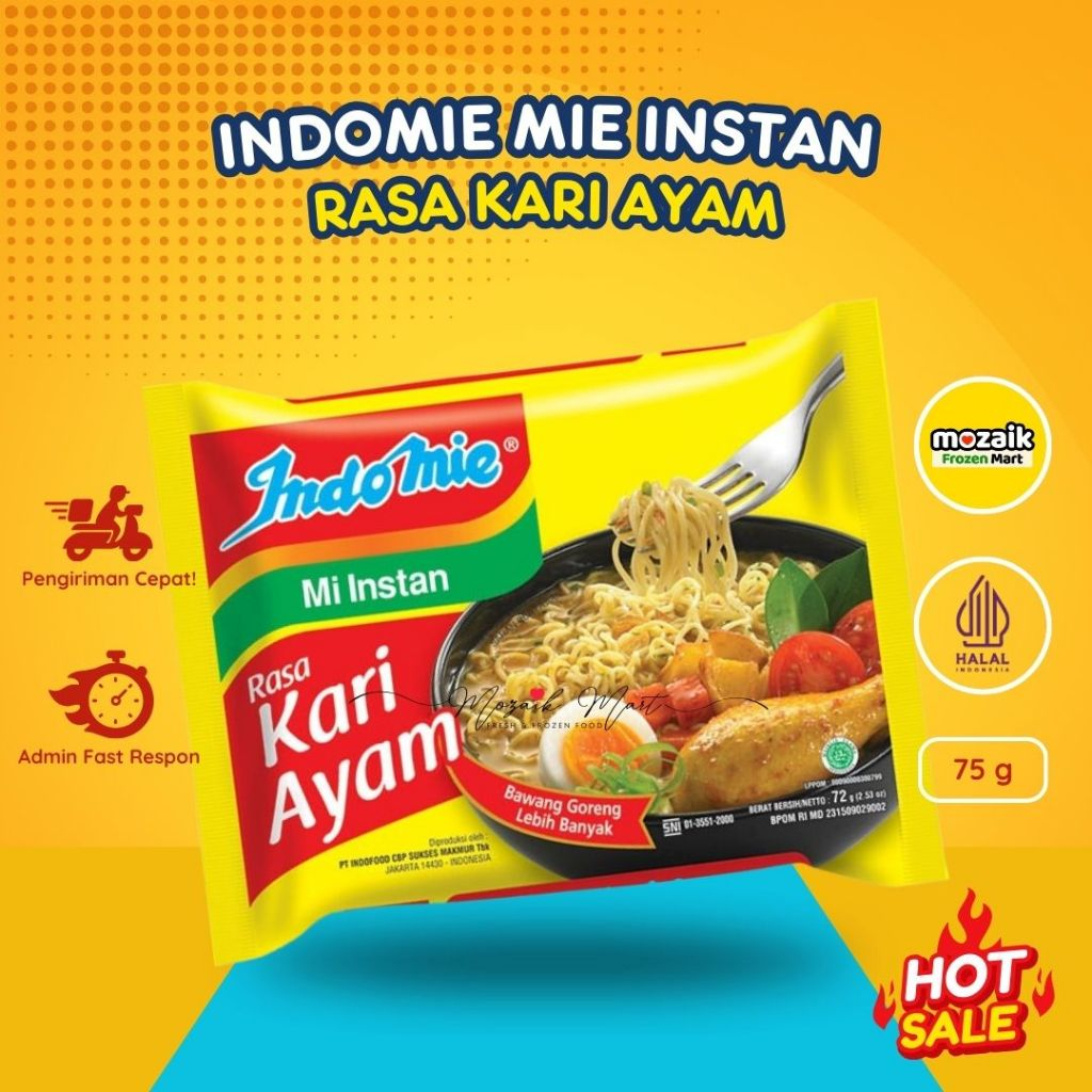 

Indomie Mie Kuah Kari Ayam Frozen Mart Frozen Food Palembang 75 gr