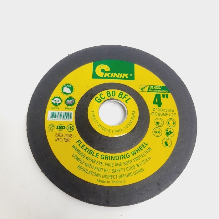KINIK 4" Batu Gerinda Flexible Kaca Keramik GC60/80/100/120