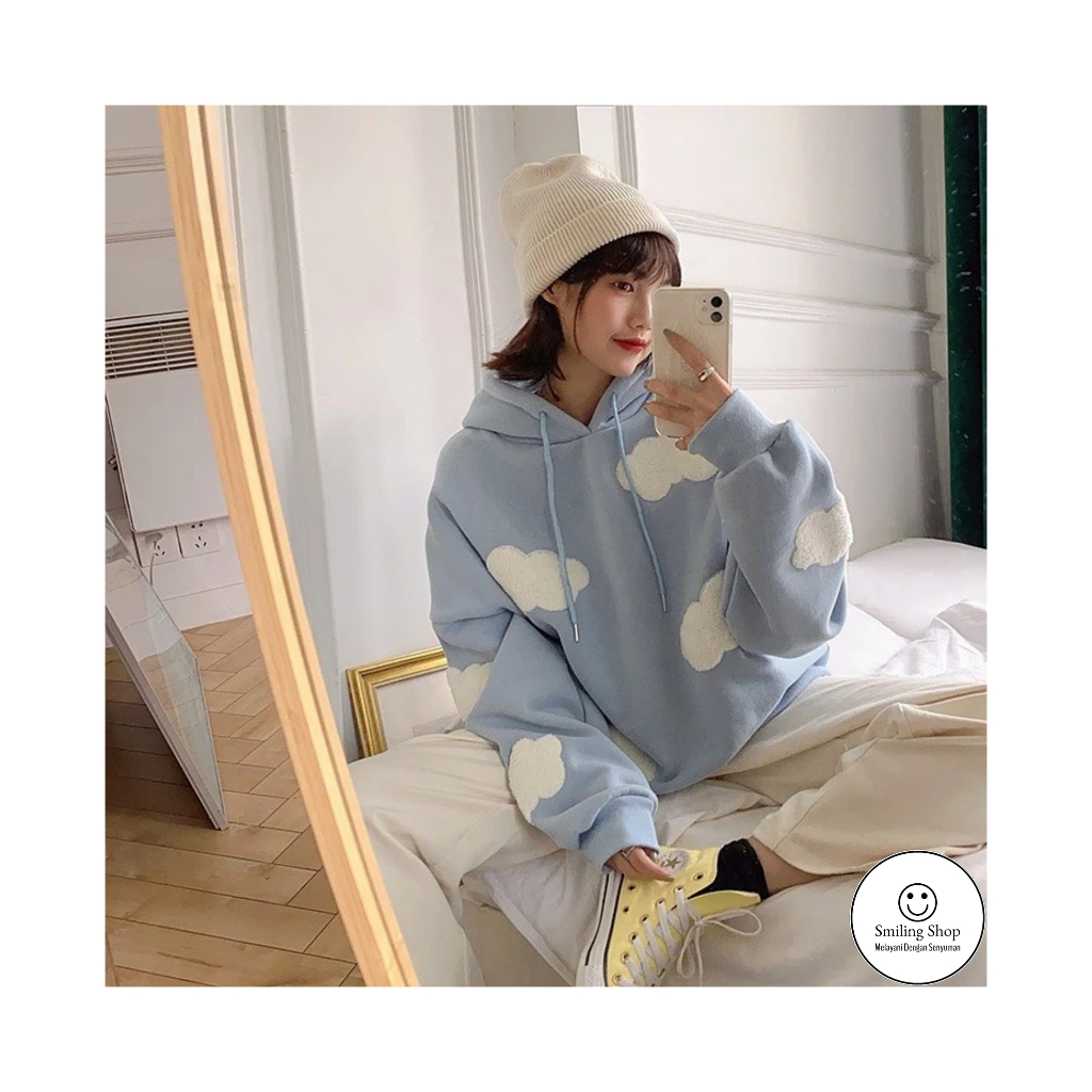 Hoodie CLOUD MOON Sweater Wanita Oversize - Original Fashion