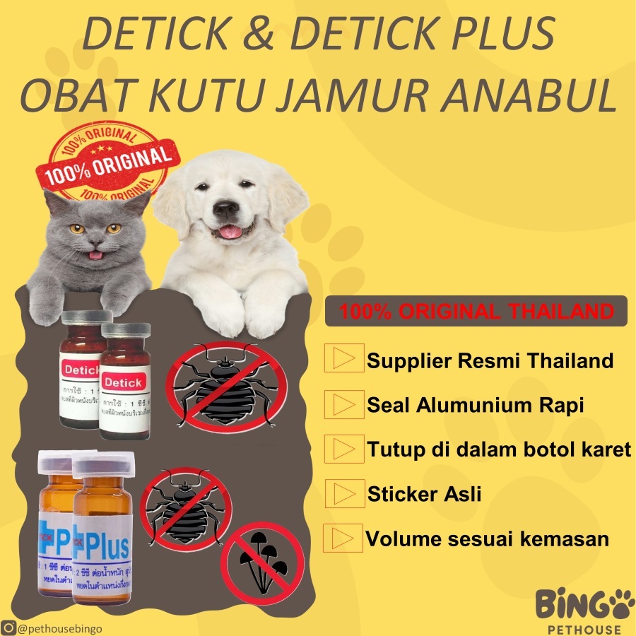 Detick Obat Kutu & Detick Plus Obat Kutu Jamur Kucing Anjing