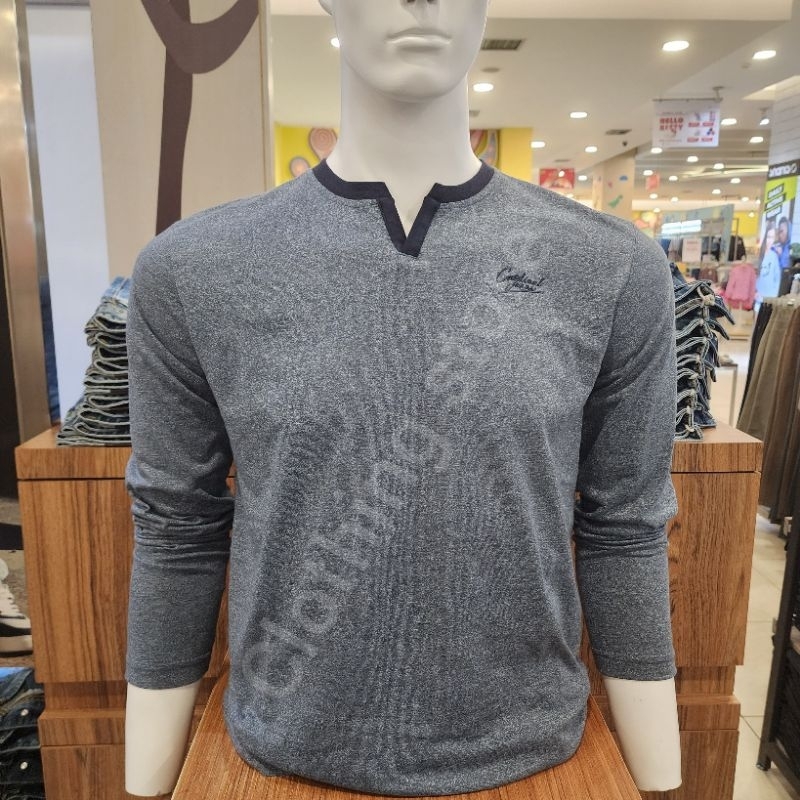 CARDINAL JEANS ORIGINAL kaos pria lengan panjang biru CAIAR02205J