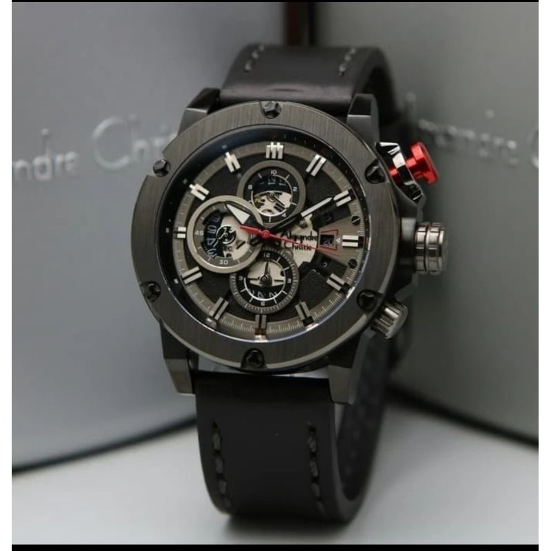 jam tangan Pria Alexandre Christie ac 6491 original full black