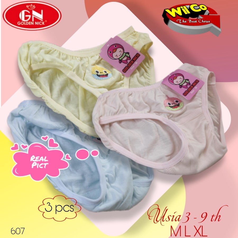 Harga 3 Pcs Celana dalam Anak - Cd Anak Wanita - Golden Nick
