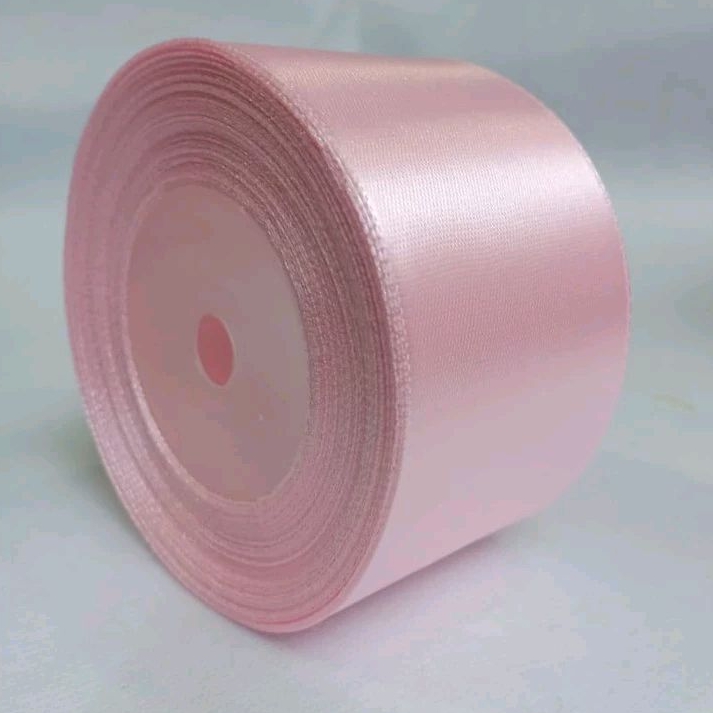 

Pita satin pink baby 2 inch / 5 cm Per roll pita satin ping baby