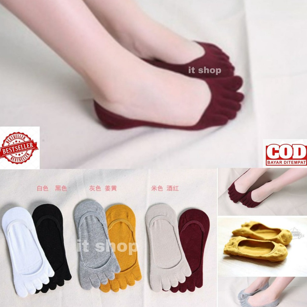 KODE R55J ITBEL  Kaos Kaki Jari Tebal Five Fingers Uni Sex Kaus Kaki Wanita Full 5 Jari Kaus Kaki Ce