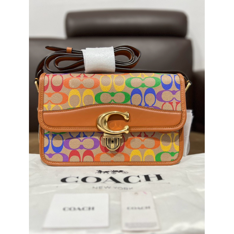 Coach studio 25 signature rainbow Tas coach shoulder coach slingbag coach tas bahu selempang