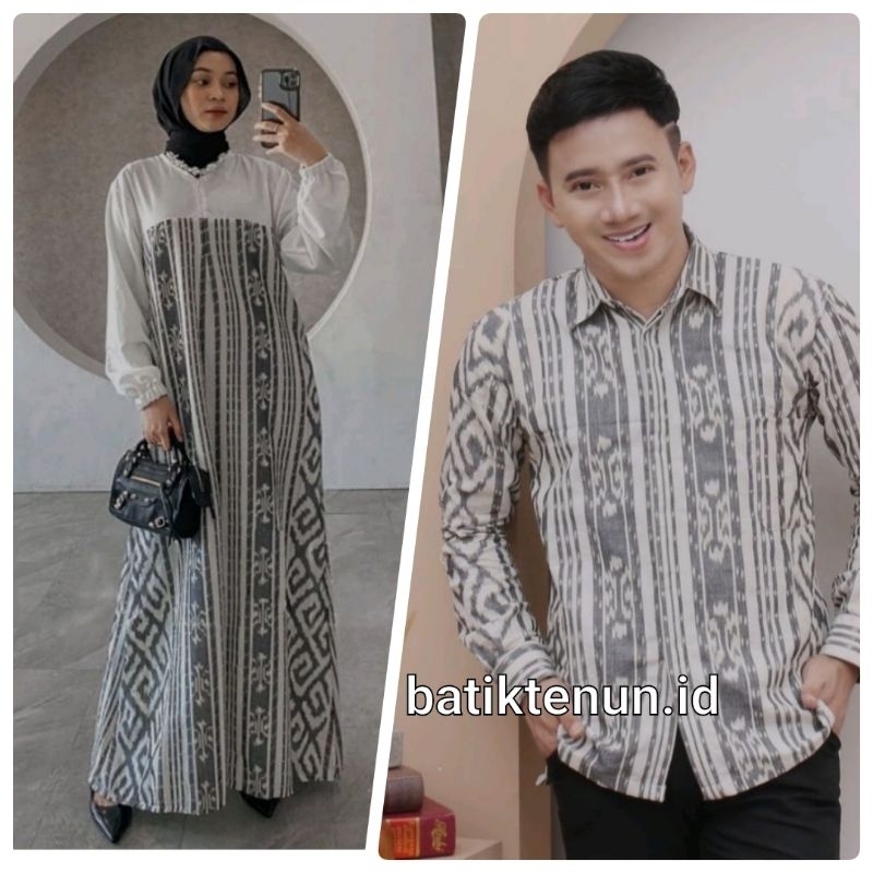 couple tenun gamis tenun baju tenun kondangan baju pesta sarimbit tenun