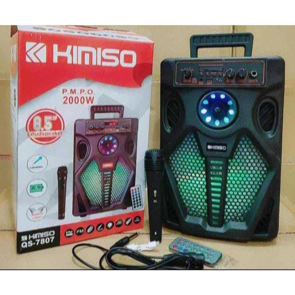 Speaker Bluetooth 8.5 Inch 7807 Kimiso Bass Speaker Mic Karaoke
