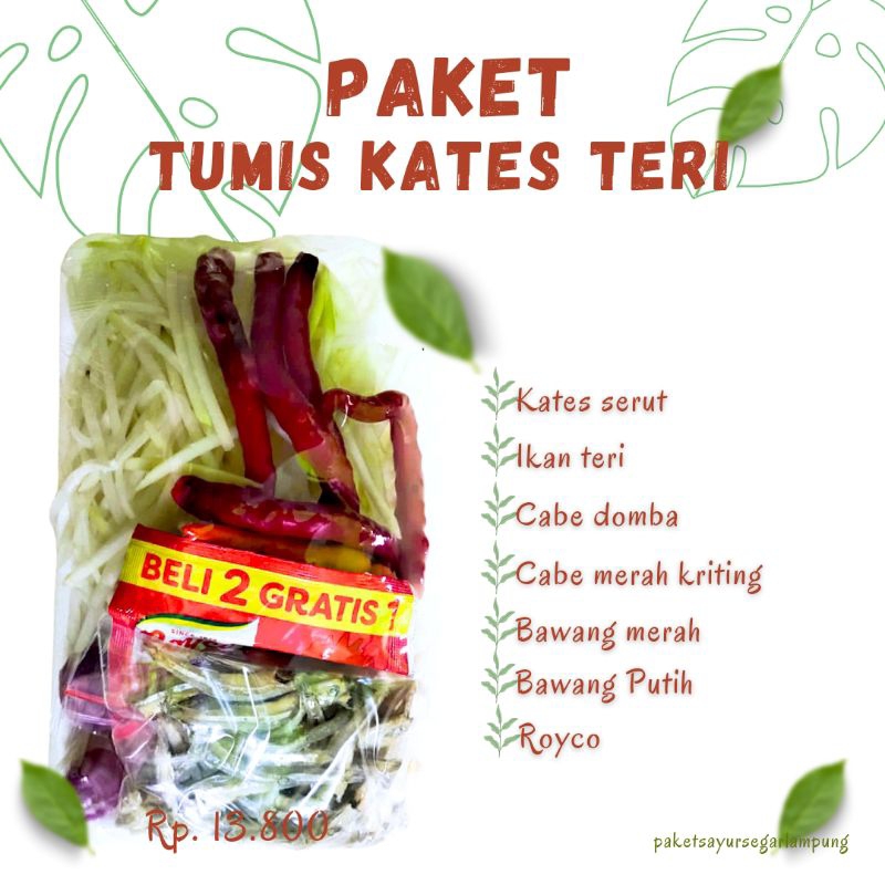 

(paket sayur) paket sayur tumis kates teri