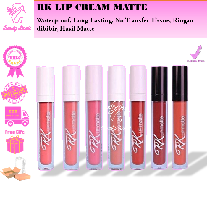 Rk Lip Matte Rk Lip Cream Glow BPOM Tahan Sampai 12 Jam