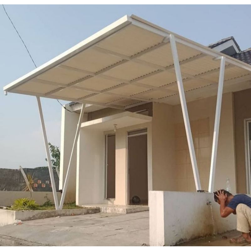 kanopi modern minimalis depan rumah free survei