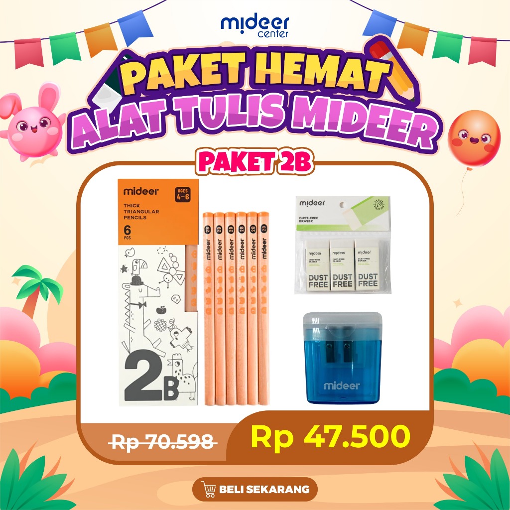 

Mideer Paket Pensil 2B Rautan dan Penghapus Alat Tulis untuk Anak Sekolah 4-6 Tahun