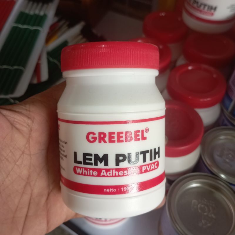 

GREEBEL LEM PUTIH WHITE ADHESIVE PVAC 150GR SERBA GUNA KERTAS KAYU PLASTIK DLL