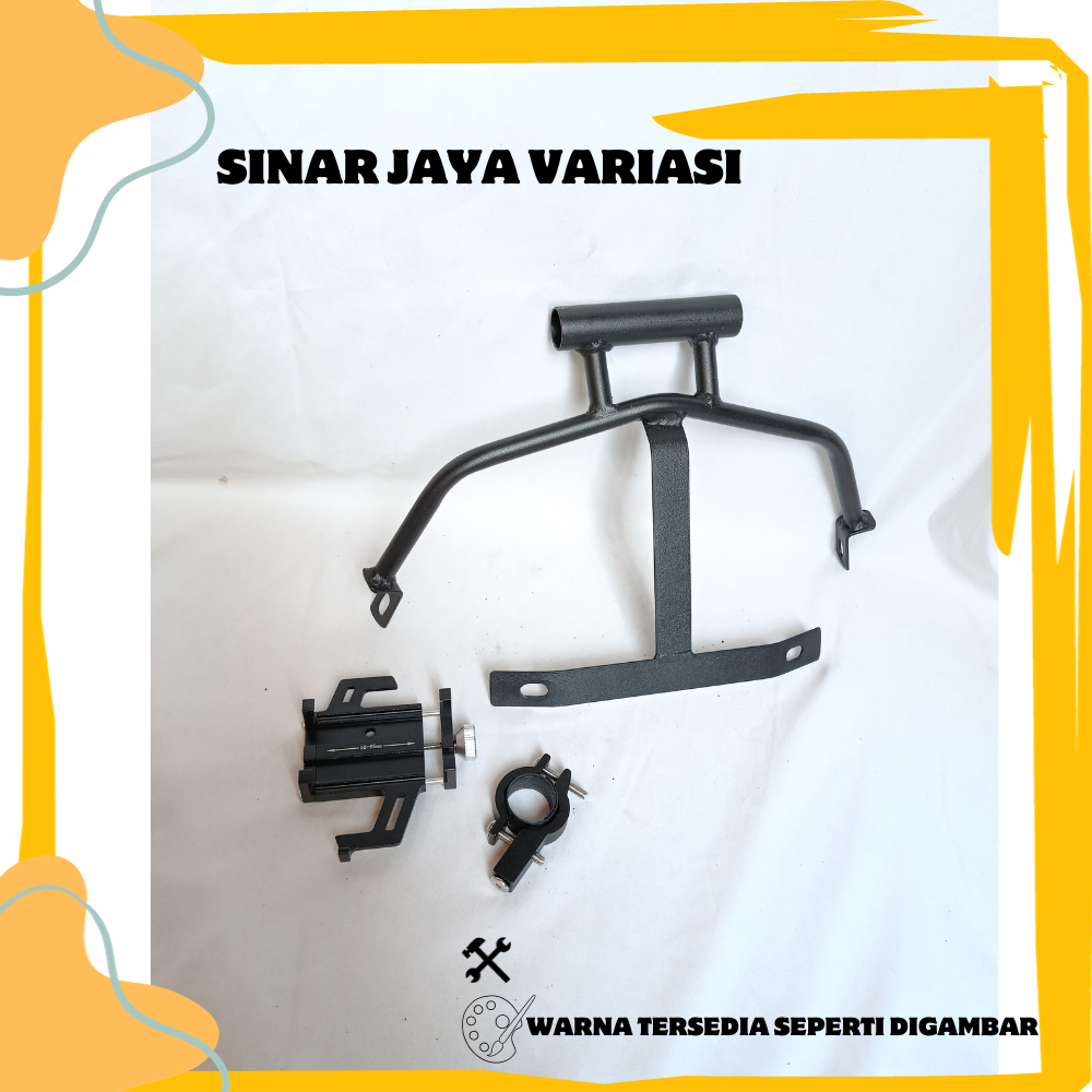 PAKET HOLDER HP NMAX NEW PEGANGAN DUDUKAN HANDPHONE BRACKET SEPEDA MOTOR ALUMUNIUM V2 DUDUKAN HANDPH