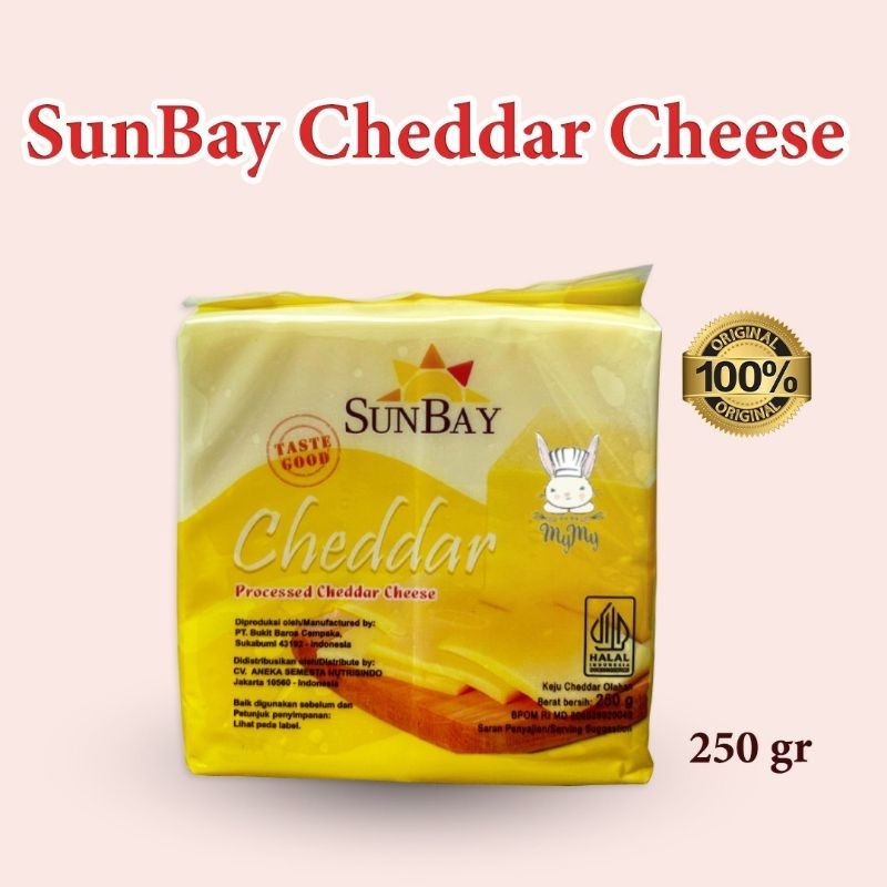 

Sunbay Keju Cheddar Block 250G Kemasan Original