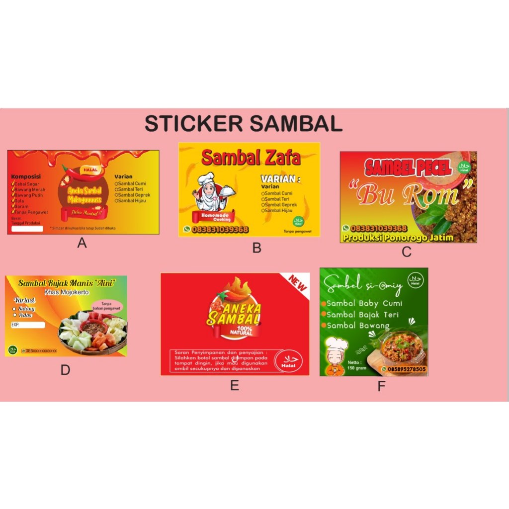 

sticker sambal. sticker botol sambal sticker botol sticker makanan