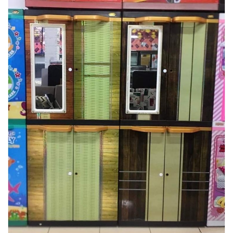 lemari plastik jumbo 2 susun cermin