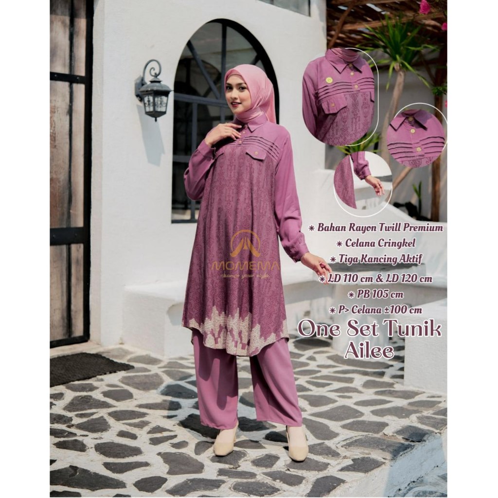 Oneset Midi Wanita Nadia Setelan Tunik Opnesel Panjang Terbaru Busui Wanita Oneset Long Tunik By Bat